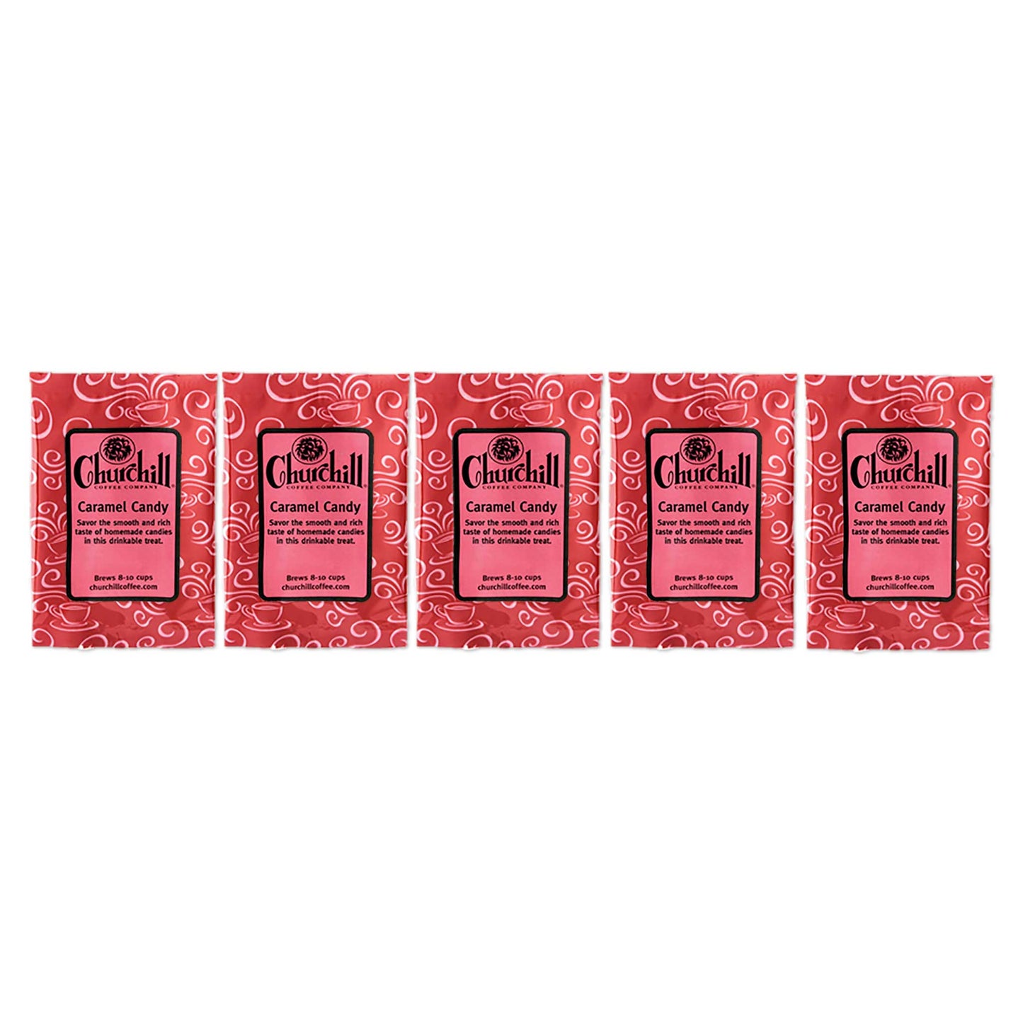 Churchill Coffee Company - Caramel Candy - 1.5 ounce bag pack of 5