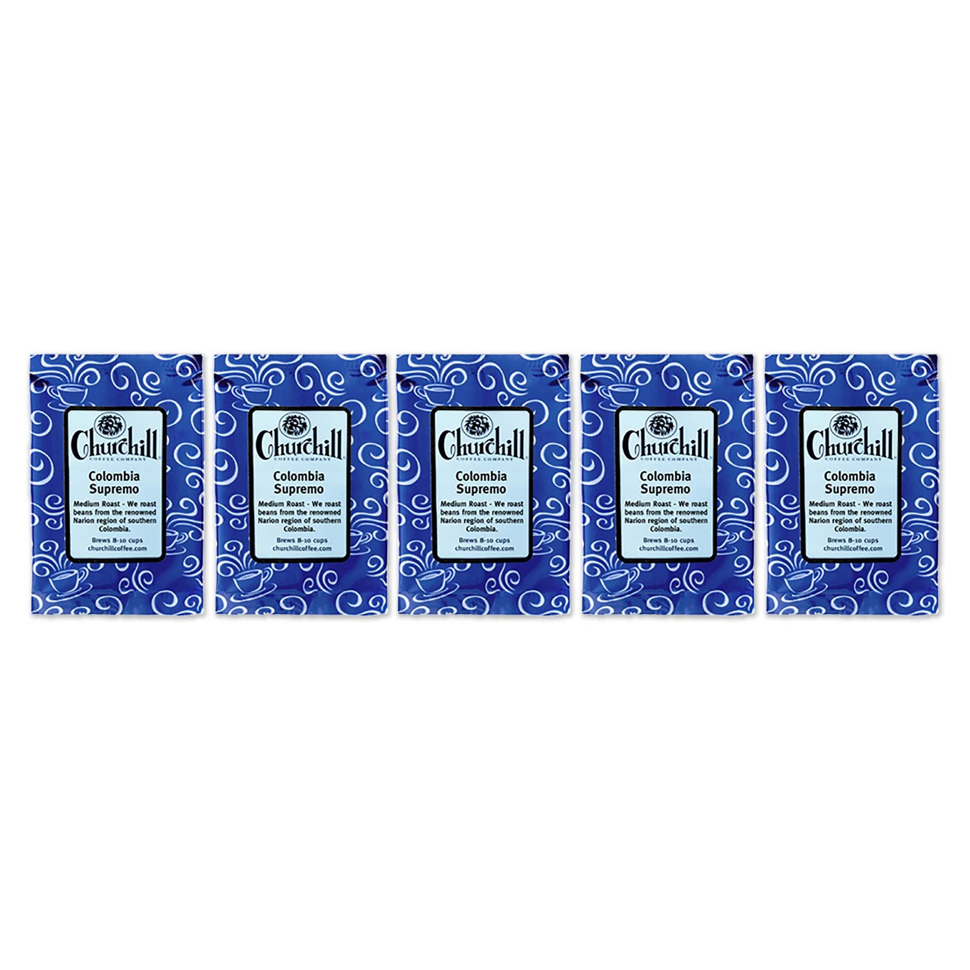 Churchill Coffee Company - Colombia Supremo - Single-Origin - 5 pack of 1.5 ounce bags
