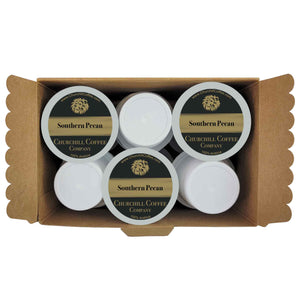 Churchill Coffee Company. Southern Pecan Flavored Coffee in single use pods for use in Keurig K-Cup Compatible Brewers. 2.0 Compatible. 12 Count. Regular