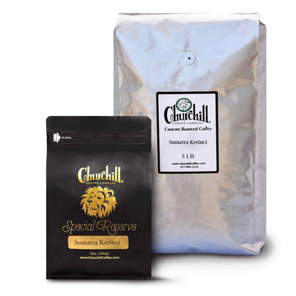 Special Reserve Sumatra Kerinci Parent Image showing 12 ounce bag and 5 pound bag